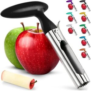 Zulay Kitchen Premium Apple Corer Tool - Ultra Sharp, Stainless Steel, Serrated Blades for Easy Coring - Easy to Use & Clean, Durable Apple Corer Remover for Baking Apples & More - Black