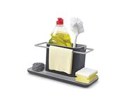 Joseph Joseph - Kitchen Sink Caddy Organiser for Washing up, sponges, brushes with dish cloth hanger, Large, Grey