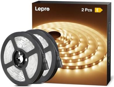 LE 12V LED Strip Light, Flexible, SMD 2835, 300 LEDs, 16.4ft Tape Light for Home, Kitchen, Party, Christmas and More, Non-Waterproof, Warm White, Pack of 2(Not Include Power Adapter)