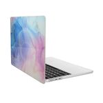 kwmobile Case Compatible with Apple MacBook Air 13.6 M2 (A2681) Touch ID Model Case - 2-Piece Cover - Glittery Color Splashes Dark Pink/Violet/Blue