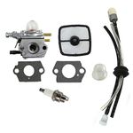 HURI Carburetor with Air Filter Primer Bulb Spark Plug Fuel Line Kit for Zama C1U-K51 Echo HC-1500 HC-1600 HC-1800 HC-2000 HC-2400 HC-2410