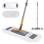 Almcmy Dust Mop for Floor Cleaning, Microfiber Mop with 2 Washable Pads, Extendable 51” Long Handle, Wet & Dry Mops for Hardwood, Laminate, Tile, Marble