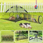 ITENT Cat Tent for Indoor and Outdoor Cat Enclosures(Outdoor, Tunnel, and Playhouse) Cat Playpen X-Large Portable Cat Tunnel Play Tents for Cats Rabbits and Small Animals