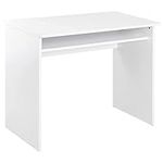 HOMCOM Modern Computer Desk, Home Office Table, Small Writing Desk with Storage Shelf, 90 x 50cm, White Wood Grain