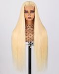 Arabella 613 Lace Front Wig Human Hair 13x4 Ready to Go Glueless Wig 12A Blonde Lace Front Wigs Human Hair 210% Density 613 Straight Hair 613 HD Lace Frontal Wig(24inch, 613 13X4 Straight Wig)