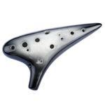 "Joy of Thrush" 12 Hole Alto C Ceramic Ocarina Sweet Potato Shape in Exquisite Craft (Gradient Black)