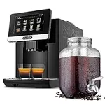 Zulay Magia Super Automatic Coffee Espresso Machine with Grinder, Easy To Use 7” Touch Screen and 1 Gallon Cold Brew Coffee Maker with EXTRA-THICK Glass Carafe & Stainless Steel Mesh Filter