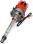 A-Team Performance R2R Complete Distributor - Ready 2 Run for Chevy SBC BBC 283-454 Series - Automotive Replacement Ignition Parts Two-Wire Installation with Red Cap