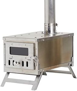 XCMAN Camping Wood Stove | Backpacking Stove | Small Tent Stove Portable Tiny Wood Burning Stove for Tents, Ice fishing Tent, and Camping Precision Stainless Steel Construction, Includes Chimney Pipe
