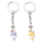 Best Friends Gifts Keychains Set of 2 Cute Ice Cream Keychains for Women Girls Friendship Keychain Gift for Women Teen Girls Birthday Christmas Gifts for Bestie Sister BFF