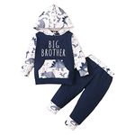 Borlai Baby Boy Brother Matching Outfit Big Little Long Sleeve Dinosaur Top Pants Clothes Set