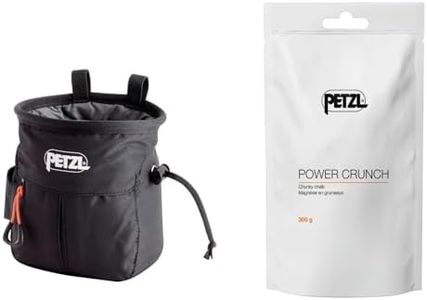 Petzl Sakapoche Chalk Bag with Power Crunch - Ergonomic Chalk Bag with Zip Pocket for Gym, Sports and Trad Climbing - Black (300g)