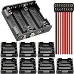 DKARDU 4 AA Battery Holder 6V Battery Case Box with Snap Connector 2-Pin Converter Wire I-Type, 4 Slots Battery Plastic Box for LED Light RC Car Safe, 8 PCS