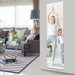 EVENLIVE® Full Length Mirror Tiles-14Inch 4 PCS, Large Wall Mirror Tiles, Adhesive Long Mirror for Home Gym, Door