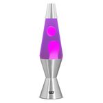 Blob Lamps® Liquid Motion Lamp Vintage Pink Wax Purple Liquid Polished Metal Base & Cap 14.5” Mood Lamp Light