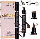 KIMUSE Winged Eyeliner Stamp-2 Eyeliner Pens for Perfect Wing Cat Eye Stamp Eyeliner Waterproof Smudge Proof, Long Lasting Makeup Liquid Eye Liner (BROWN)