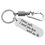 SUHAAVANA Customize Personalized Laser engraved Drive Safe Keychain Gifts for Husband Dad Boyfriend Valentines Day Father's day Birthday (I Need You)