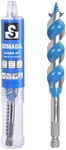 SOMADA 3/4-Inch x 6-Inch Double Cut Blue Auger Drill Bit for Wood, Quick Change Hex Shank 3/8-Inch, for Hard and Wood, for Construction, Electricians, Plumbers and DIY Projects