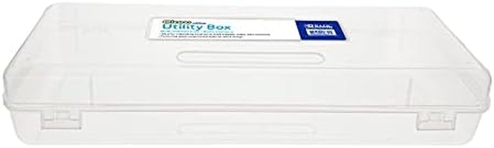 BAZIC Plastic Pencil Case, Ruler Length Large Utility Storage Box, Clear Color, Multi Purpose Organizer, 1-Pack