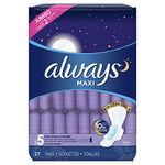 Always, Maxi Pads For Women, Size 5, Extra Heavy Overnight Absorbency With Wings, 27 Count