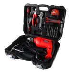 Cheston 13mm Drill Kit 650W Powerful Impact Drill Machine Kit | 3000RPM | Screwdriver Kit with 17 Pieces Tool Kit and Accessories | Drill Bits Tape Hammer Plier Screwdriver