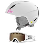 Giro Launch MIPS CP Youth Snow Ski Helmet w/Matching Goggles Matte White w/White Zoom S (52-55.5cm)