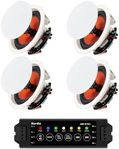 Herdio 8 Inch 800 Watts High Power Bluetooth Ceiling Speakers - 4 Recessed Speakers, Crisp Surround Sound for Home Theater, Bedroom, Kitchen, Office & Covered Patio(2 Paris)