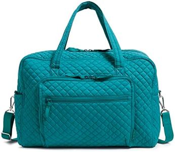 Vera Bradley Women's Cotton Weekender Travel Bag, Forever Green - Recycled Cotton, One Size