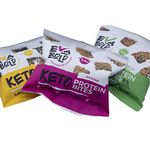 Eva Bold Mixed Keto Crackers 20 x 30g Bags | 8.8g Protein & 1.4g Net Carbs | GF Vegan Keto Snacks & High Protein Snacks | Low Carb Snacks Seeded Crisp Breads | Plant Based Keto Food