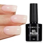 TOMICCA Milky White Gel Nail Polish- Natural Gel Polish French Nail Design UV LED Gel Milky Jelly Gel Nail Polish Transparent White Soak Off Gel Polish Nail Art Gel 8ml