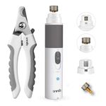 Cat & Dog Nail Grinders with Nail Clipper -Low-Noise, Painless & 2-Speed Electric Dog Claw Grinder with Extra Diamond Head - USB Rechargeable & Portable Pet Nail Grinder for Small & Medium Dogs & Cats