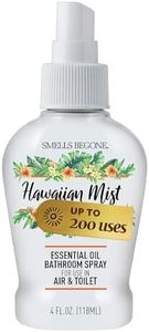 SMELLS BEGONE 4 oz Essential Oil Air Freshener Bathroom Spray - Eliminates Bathroom & Toilet Odors - Made with Essential Oils - Hawaiian Mist Scent