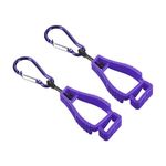 PATIKIL Glove Keeper, 2 Pack Gloves Grabber Catcher Prevent Losing Hook Clips Holder Helmet Hanger for Construction Workshop, Purple