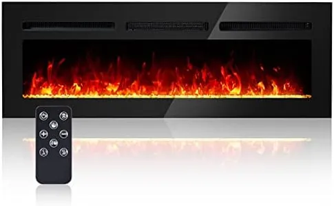 GARVEE Electric Fireplace 60 Inch, Wall Mounted Electric Fireplace, Remote Control with Timer, Touch Screen, Adjustable Flame Color and Speed, 750W/1500W