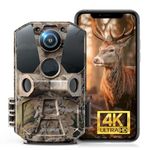 CEYOMUR Wildlife Camera, 4K 40MP WiFi Bluetooth Trail Camera with 120° Motion Sensor 0.2s Trigger Speed Hunting Camera with 36pcs IR LEDs Night Vision and IP66 Waterproof for Wildlife Monitoring