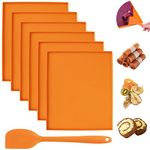 6 Pcs Square Silicone Dehydrator Sheets with Silicone Scraper 30x25 x1cm Non-Stick Food Fruit Dehydrator Trays Baking Mats Reusable Thickened Steamer Mat for Food Fruit Vegetables Herbs Dryer