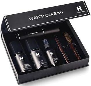 Holme & Hadfield Watch Cleaning Kit – Luxury Crystal & Leather Care Solution | 2 Brushes, Microfiber & Polishing Cloth | Premium Gift Packaging