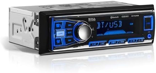 BOSS Audio Systems 611UAB Car Stereo System - Single Din, Bluetooth Audio and Calling Head Unit, Aux Input, USB, Mechless, No CD DVD Player, AM/FM Radio Receiver