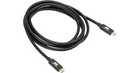 OWC Thunderbolt 4 Cable, Thunderbolt Certified, 2.0 Meter (6.56 ft.), 40 Gb/s Data Transfer, 100W Power Charging, Compatible with Thunderbolt 4, Thunderbolt 3, USB-C, and USB4 Devices, Black