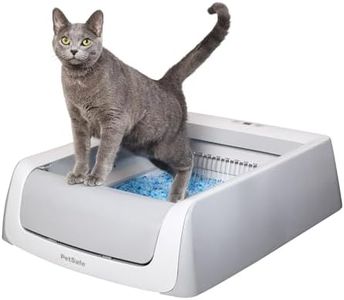 PetSafe ScoopFree Crystal Pro Self Cleaning Litter Box, Automatic Cat Litter Box - Comes with 1 Disposable Crystal Litter Tray (Grey, Uncovered)