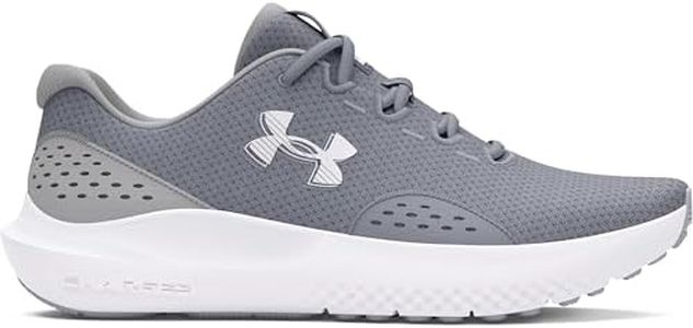 Under Armour men's Charged Surge 4 Sneaker, (101) Steel/Mod Gray/White, 10.5