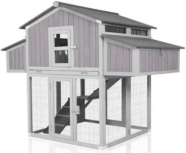 MEDEHOO Large Chicken Coop - Unique Folding Design for Easy to Set Up - Chicken House for Outdoor with Two Nesting Box, Leakproof Pull-on Tray, and UV-Resistant Roof Panel