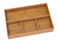 Lipper International 824, Bamboo Wood 4-Compartment Organizer Tray, 11 5/8" x 7 7/8" x 1 3/4"