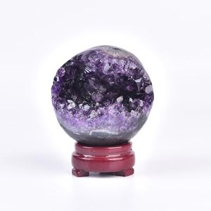 AMOYSTONE Amethyst Cluster Ball 2.8-3.2" | Witchcraft Ritual Orb with Natural Druzy Formation