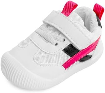 MK MATT KEELY Baby Boys Girls Walking Infant Shoes Cute Cartoon Sneakers Non-Slip First Walkers Sneakers Toddler Shoes Black Pink