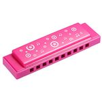 PATIKIL Translucent Harmonica Assorted Colors 10 Holes Pink ABS Harp Mouth for Educational Musical Instruments Beginners Adults Professionals