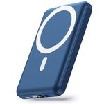 Yiisonger Magnetic Power Bank 10000mAh, Mag-safe Portable Charger, 15W Wireless Battery Pack PD 20W & QC 22.5W with LED Display, Compatible with MagSafe for iphone 15/14/13/12 Series(Blue)