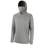 Bassdash UPF 50+ Men’s Long Sleeve Fishing Shirt with Mask UV Neck Gaiter Hoodie (Ash Grey, Medium)