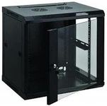 Intellinet Network Cabinet, Wall Mount (Standard), 6U, 450 mm Deep, Black, Assembled, Max 60 kg, Metal & Glass Door, Back Panel, Removeable Sides, Suitable Also for use on a Desk or Floor, 19 Inch