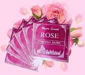 Mysore Rose Fragrance Sachet - (Pack of 6) | Natural Rose Powder | Eco-Friendly Cloth Pouch | Long-Lasting Freshness for Wardrobe, Closet, Drawers, Purses, Handbags, Clothes, Saree, & Dress